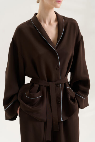 Pajama Choco Рубаха из шелка с Кантом